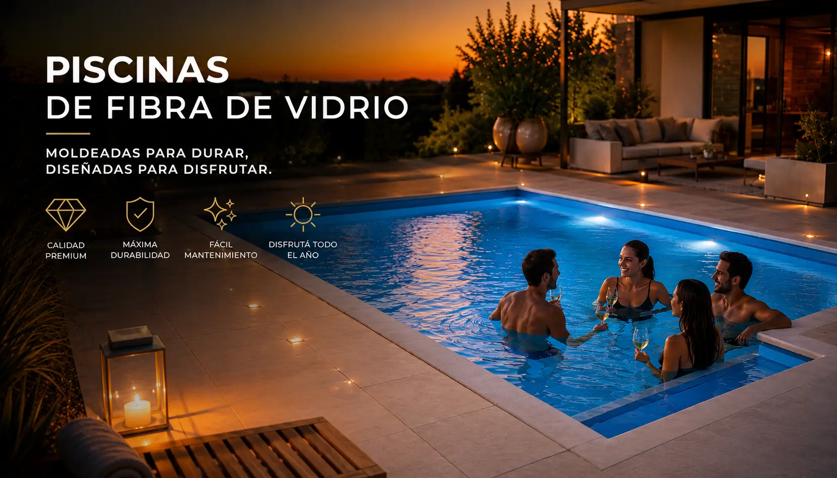 Piscinas de fibra de vidrio: moldeadas para durar, diseñadas para disfrutar. Calidad premium, máxima durabilidad y fácil mantenimiento